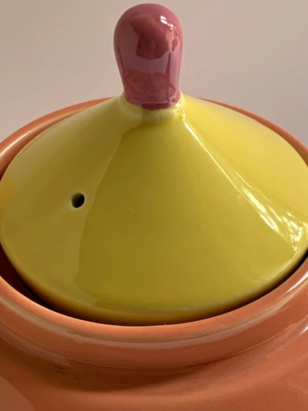 Vintage Lindt Stymeist Peach Porcelain Teapot | 1980s Japan | Pastel Colorway